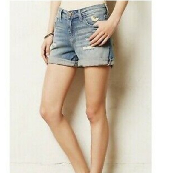 ANTHROPOLOGIE PILCRO GREAT RIPPED JEAN SHORTS